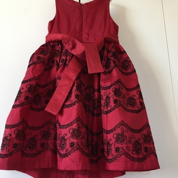 Jayne Copeland Little Girls Red Black 2-Pcs Holliday Dress with Cardigan Size 5 - Picture 12 of 16